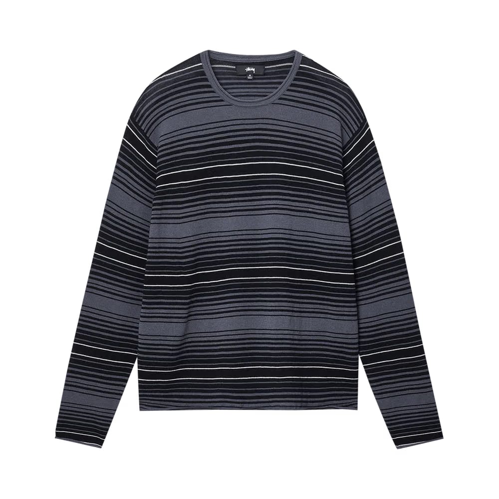 Stussy Horizontal Stripe Sweater Charcoal