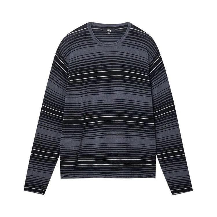 Stussy Horizontal Stripe Sweater Charcoal