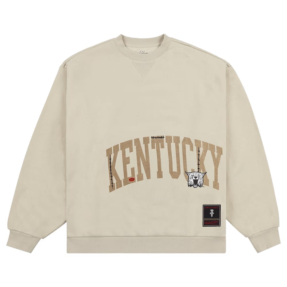 Cactus Jack by Travis Scott x Mitchell & Ness University Of Kentucky Crewneck Tan