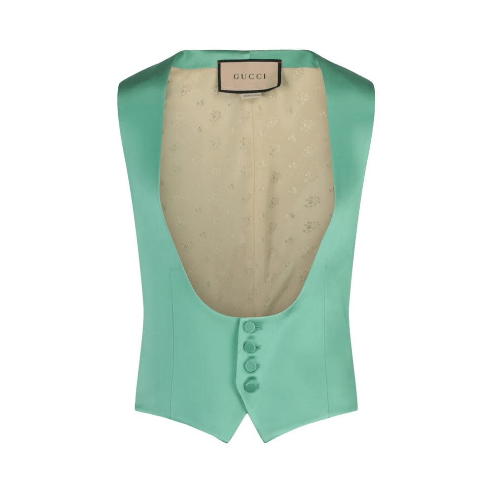 Gucci Scoopneck Tailored Vest Green