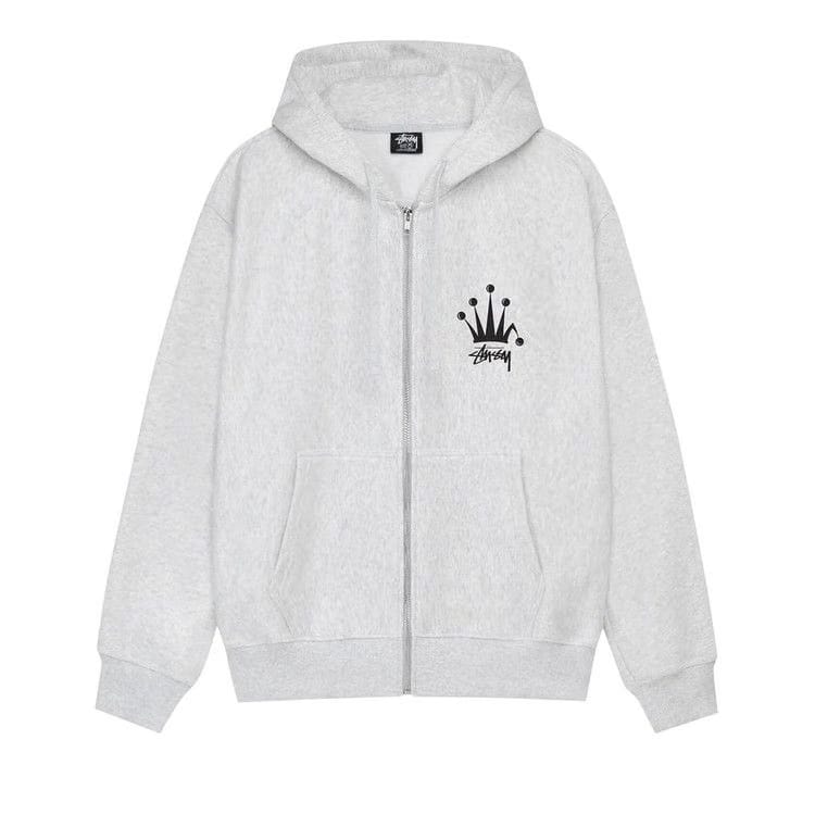 Stussy Regal Crown Zip Hoodie Ash Heather