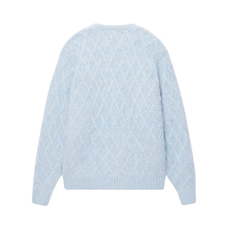 Stussy Fuzzy Lattice Crew Sweater Ice