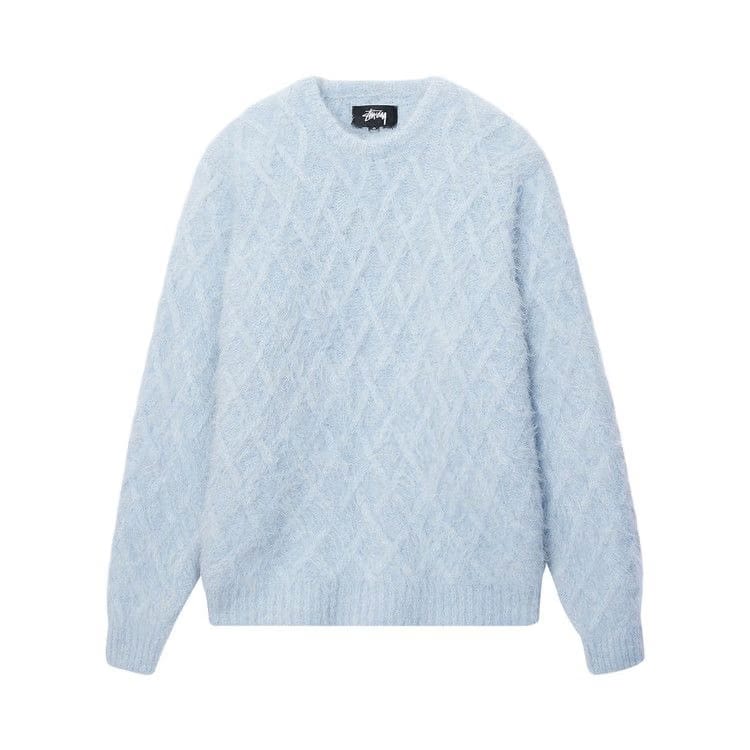 Stussy Fuzzy Lattice Crew Sweater Ice