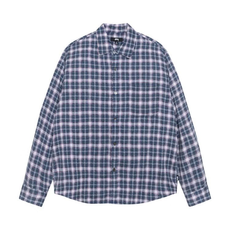 Stussy Matthew Shirt Printed Plaid Navy