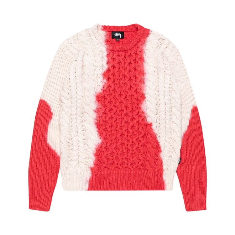 Stussy Tie Dye Fisherman Sweater Red