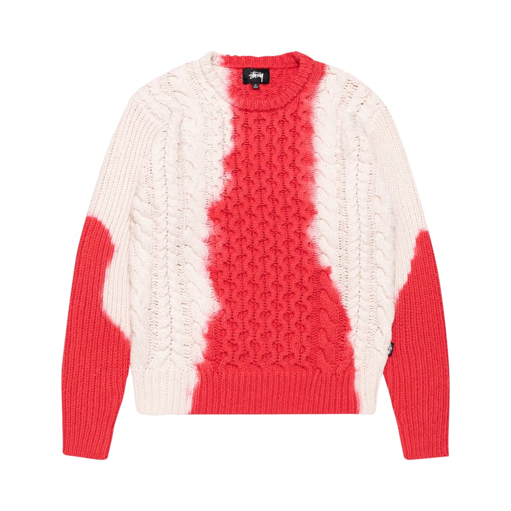 Stussy Tie Dye Fisherman Sweater Red