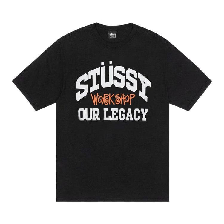 Stussy x Our Legacy Work Shop Collegiate T-Shirt Black