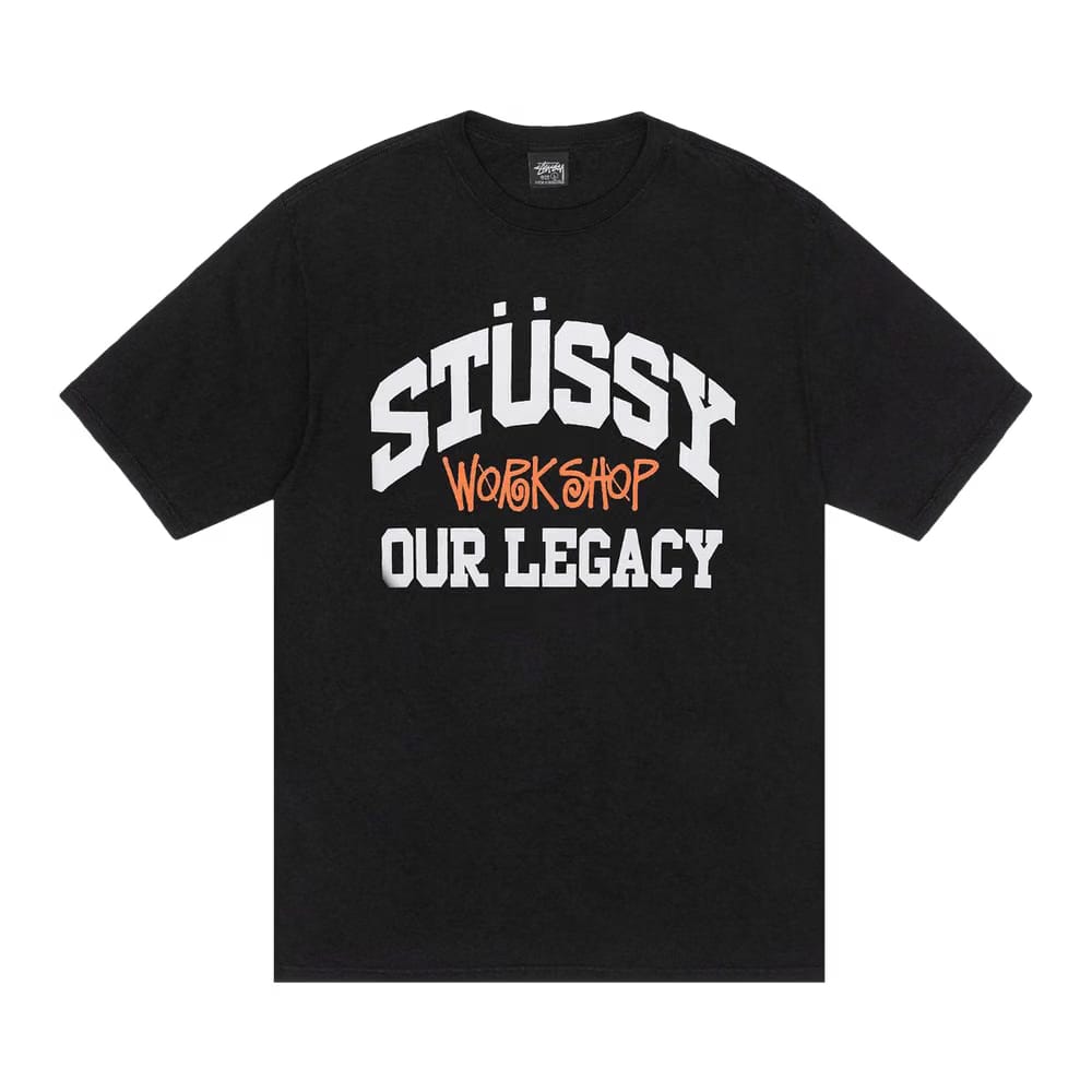Stussy x Our Legacy Work Shop Collegiate T-Shirt Black