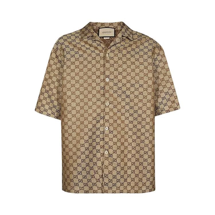 Gucci GG Linen Shirt Camel/Ebony