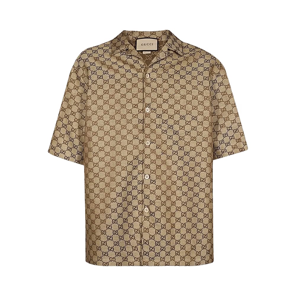 Gucci GG Linen Shirt Camel/Ebony