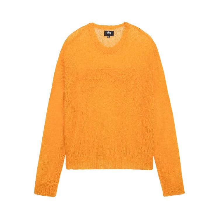 Stussy Loose Knit Logo Sweater Orange