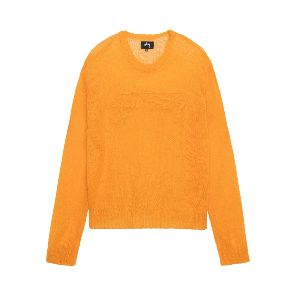 Stussy Loose Knit Logo Sweater Orange