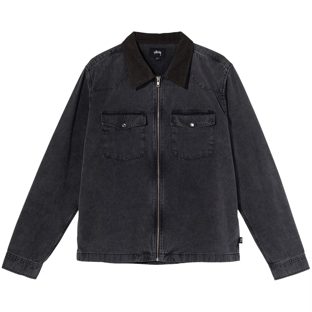 Stussy Washed Canvas Work Shirt Black