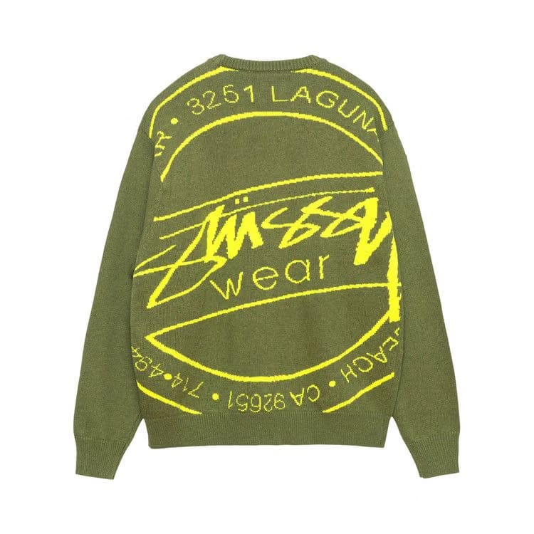Stussy Laguna Icon Sweater Dark Green