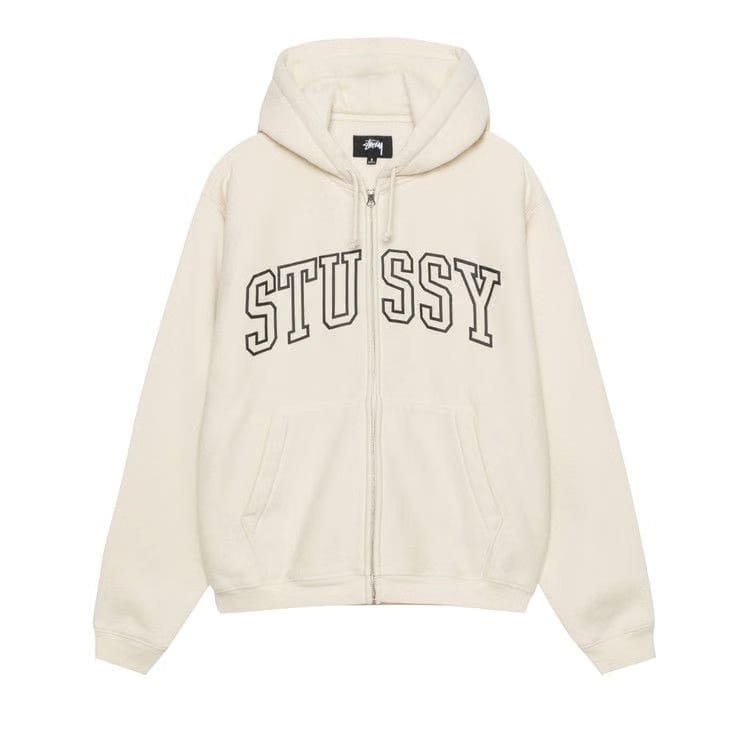 Stussy Outline Zip Hoodie Ivory