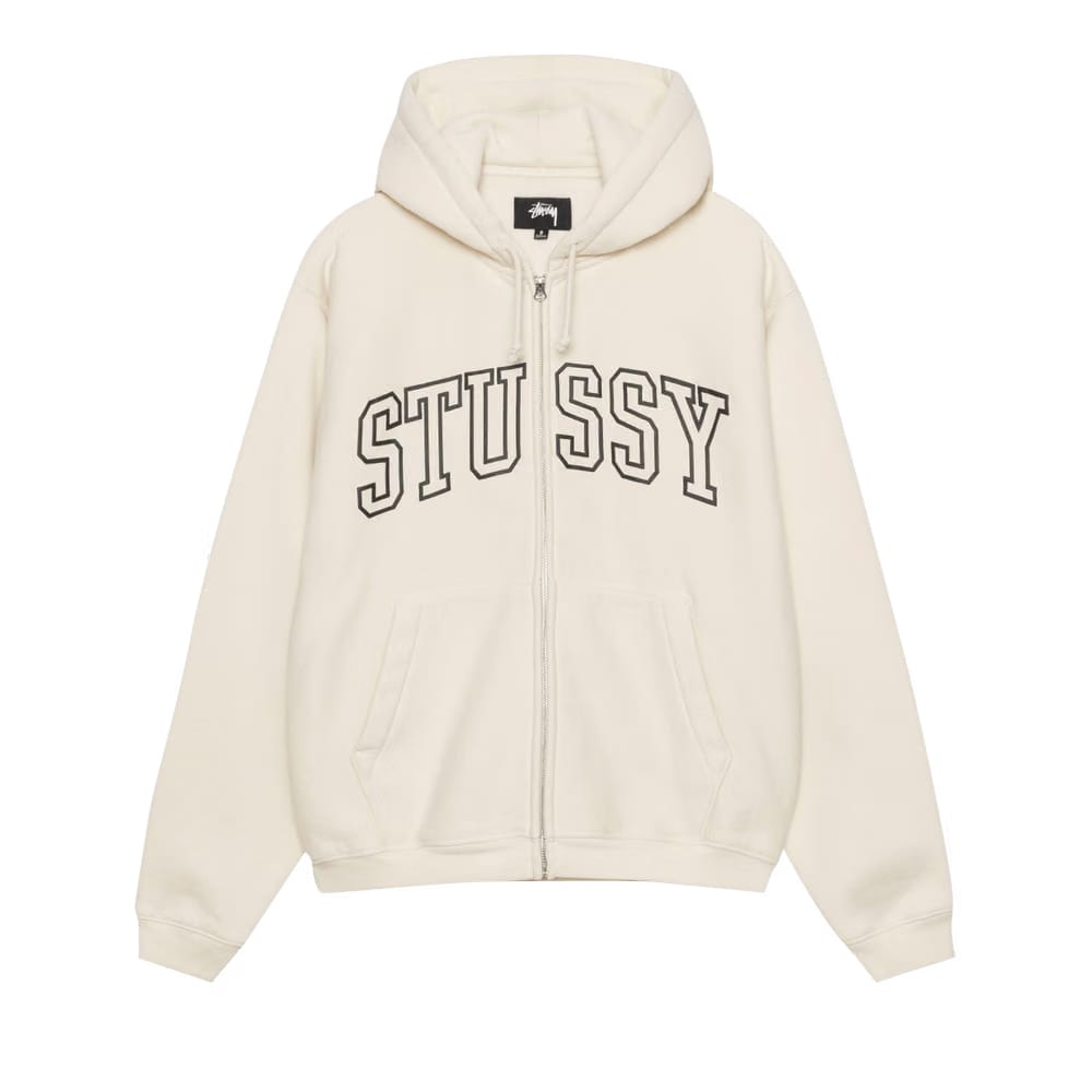 Stussy Outline Zip Hoodie Ivory