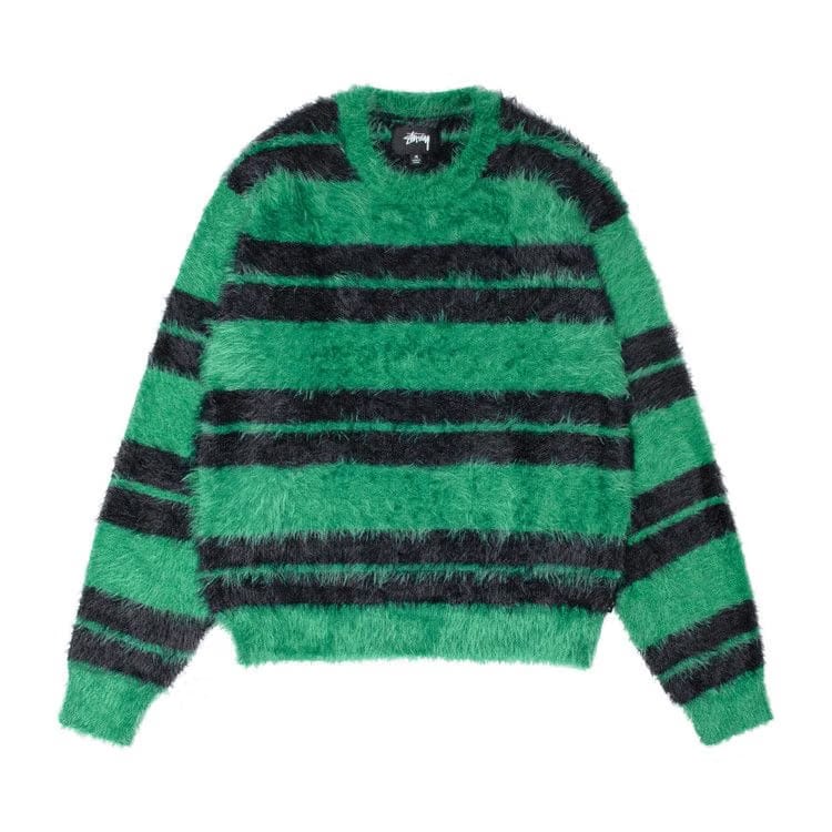 Stussy Hairy Stripe Crew Sweater Black/Green