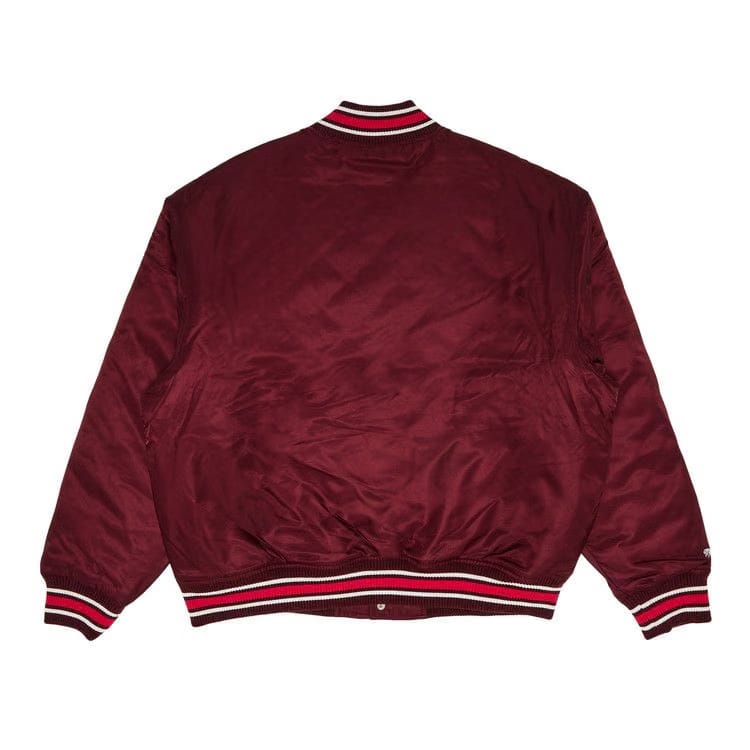Supreme x Mitchell & Ness Camo Logo Varsity Jacket Burgundy