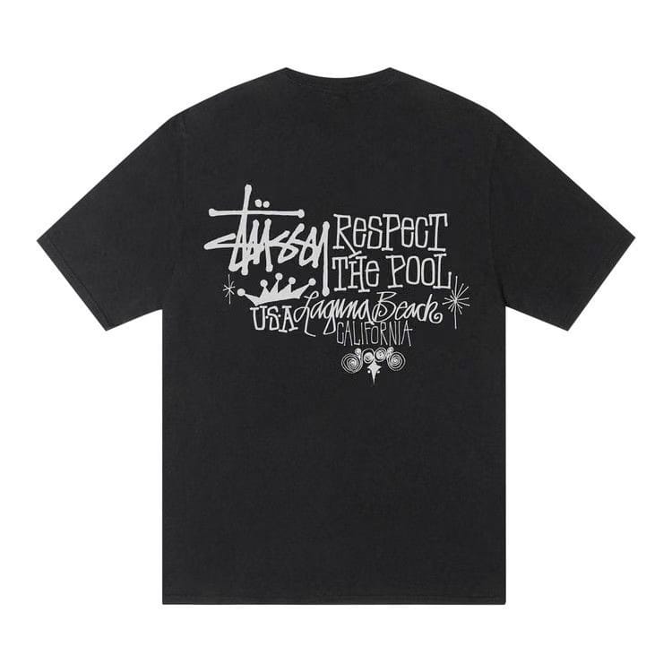Stussy Respect The Pool T-Shirt Pigment Dyed Black