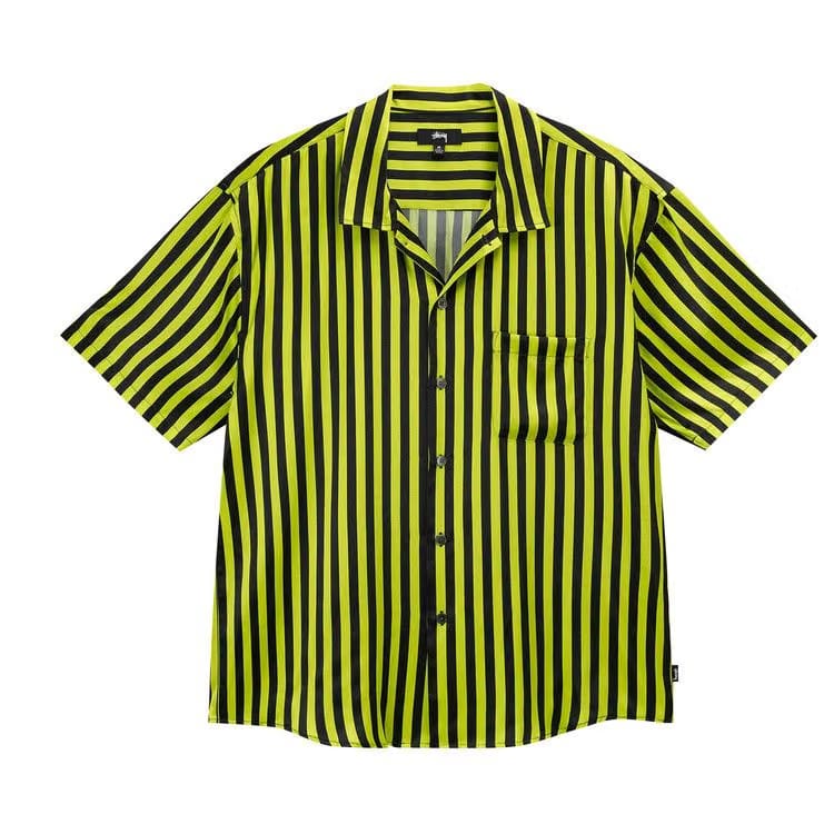 Stussy Striped Silk Shirt Black