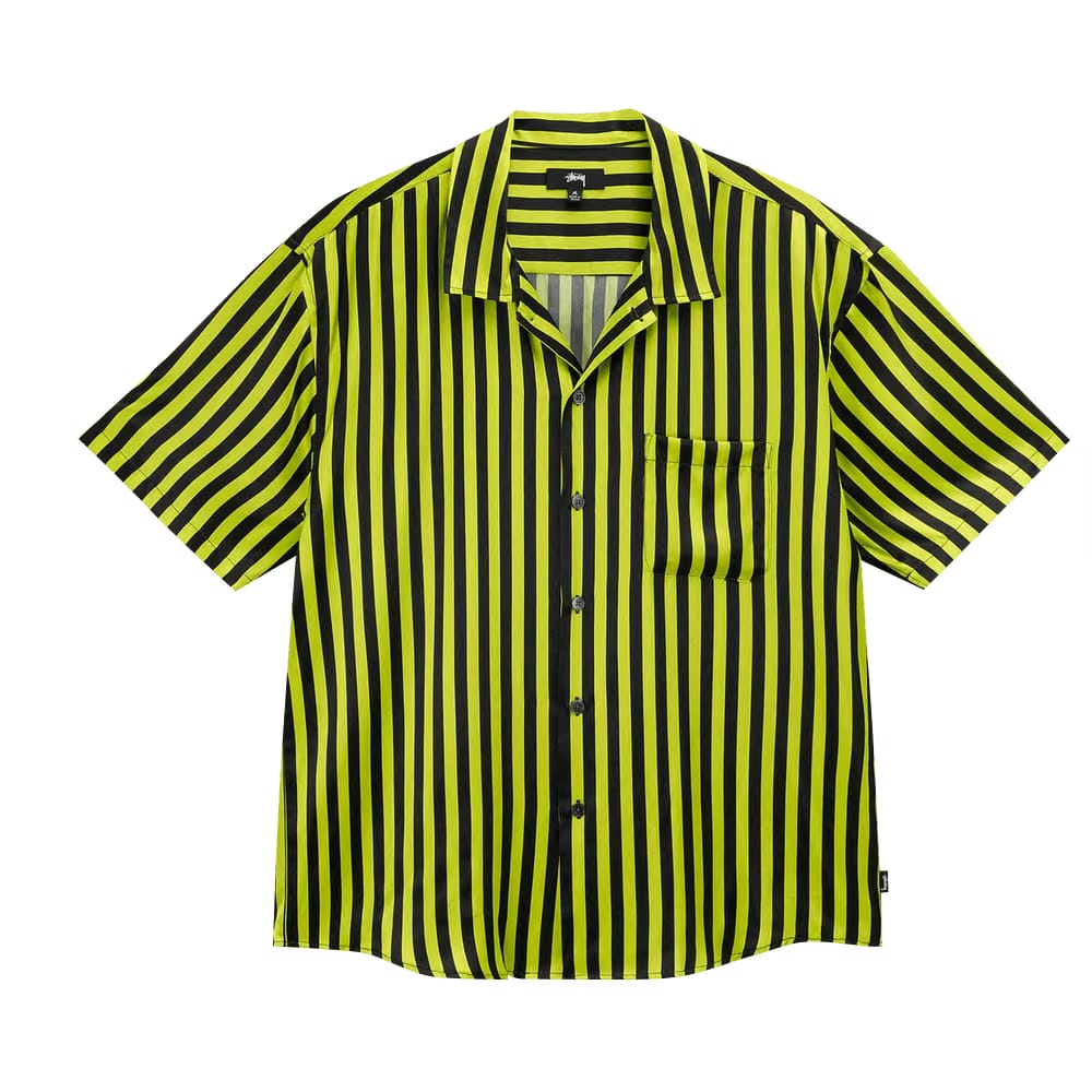 Stussy Striped Silk Shirt Black