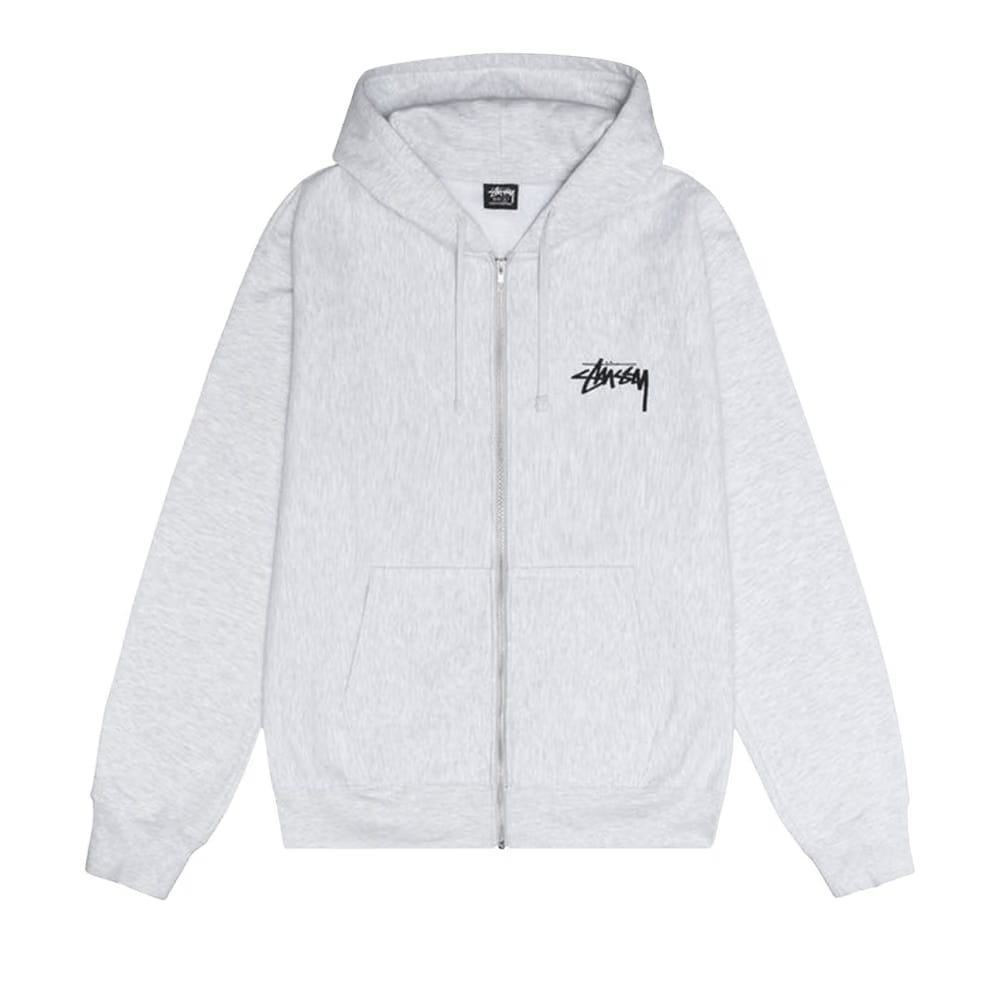 Stussy Shattered Zip Hoodie Ash Heather