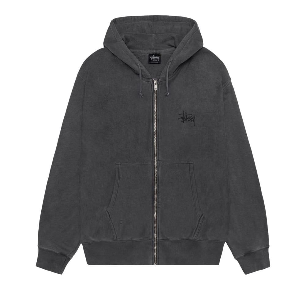 Stussy Basic Zip Hoodie Pigment Dyed Black/Black