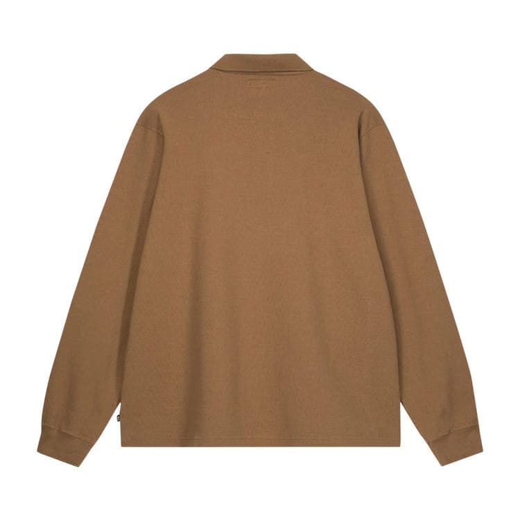 Stussy Long-Sleeve Rib Polo Light Brown