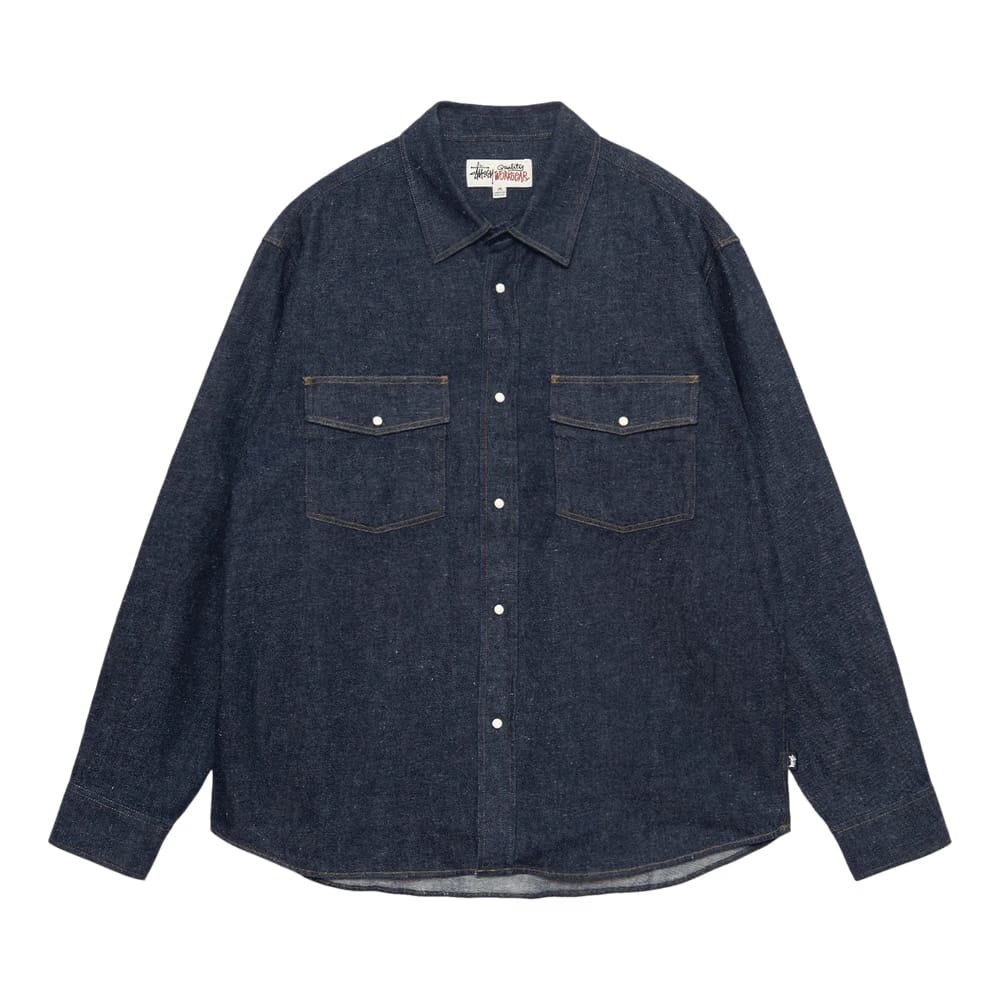 Stussy Boxy Western Denim Shirt Dark Denim