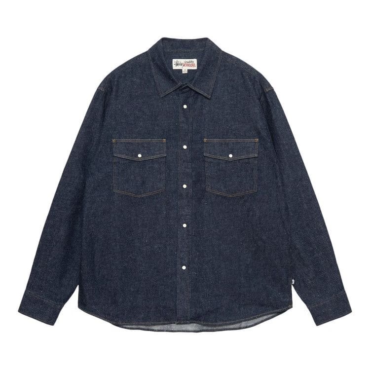 Stussy Boxy Western Denim Shirt Dark Denim