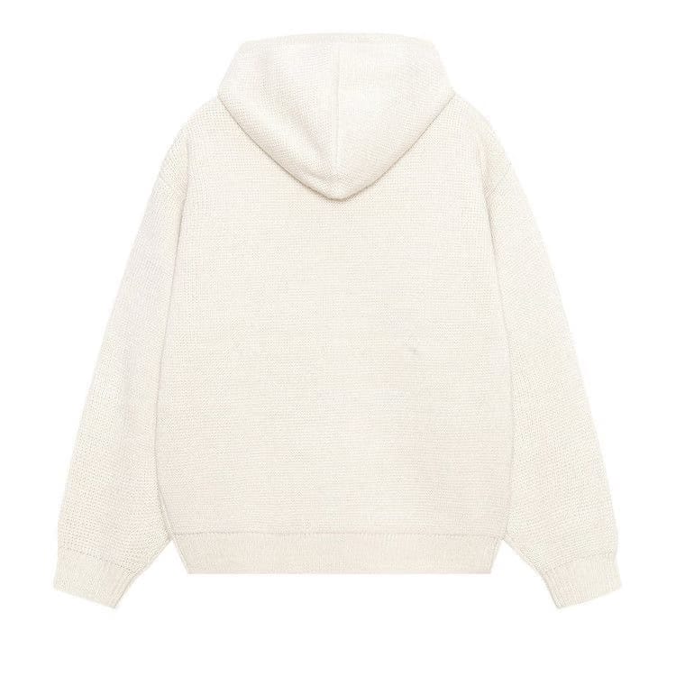 Stussy Felt Patch Knit Hoodie Natural