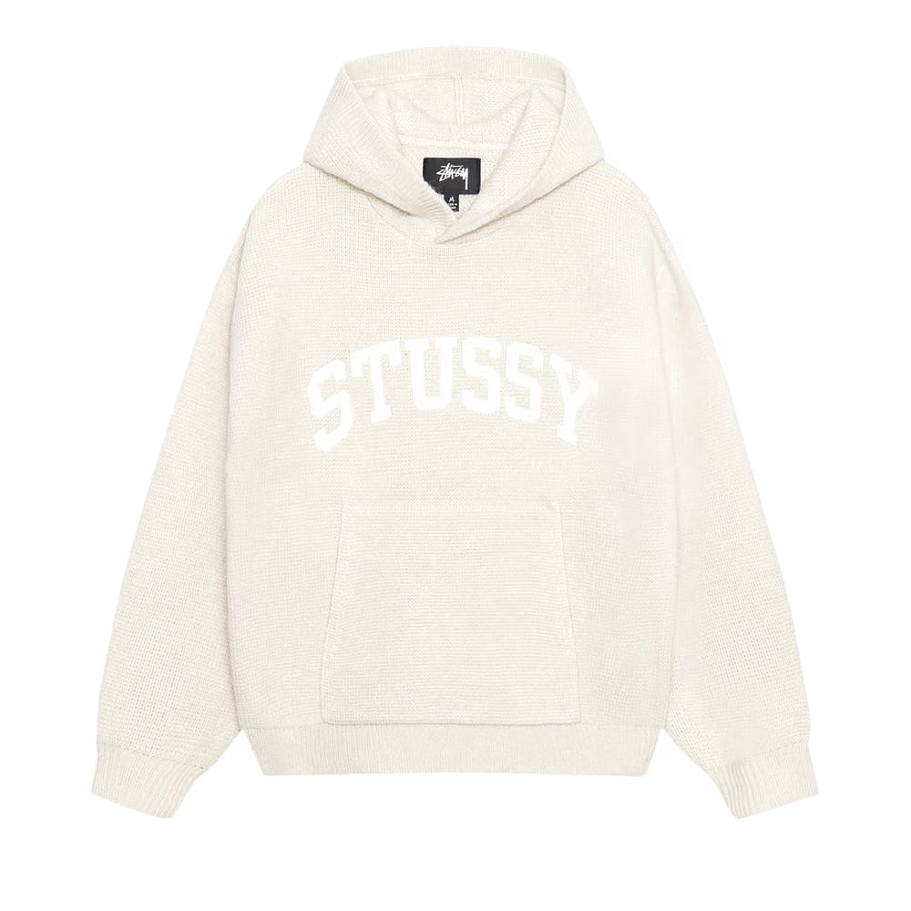 Stussy Felt Patch Knit Hoodie Natural