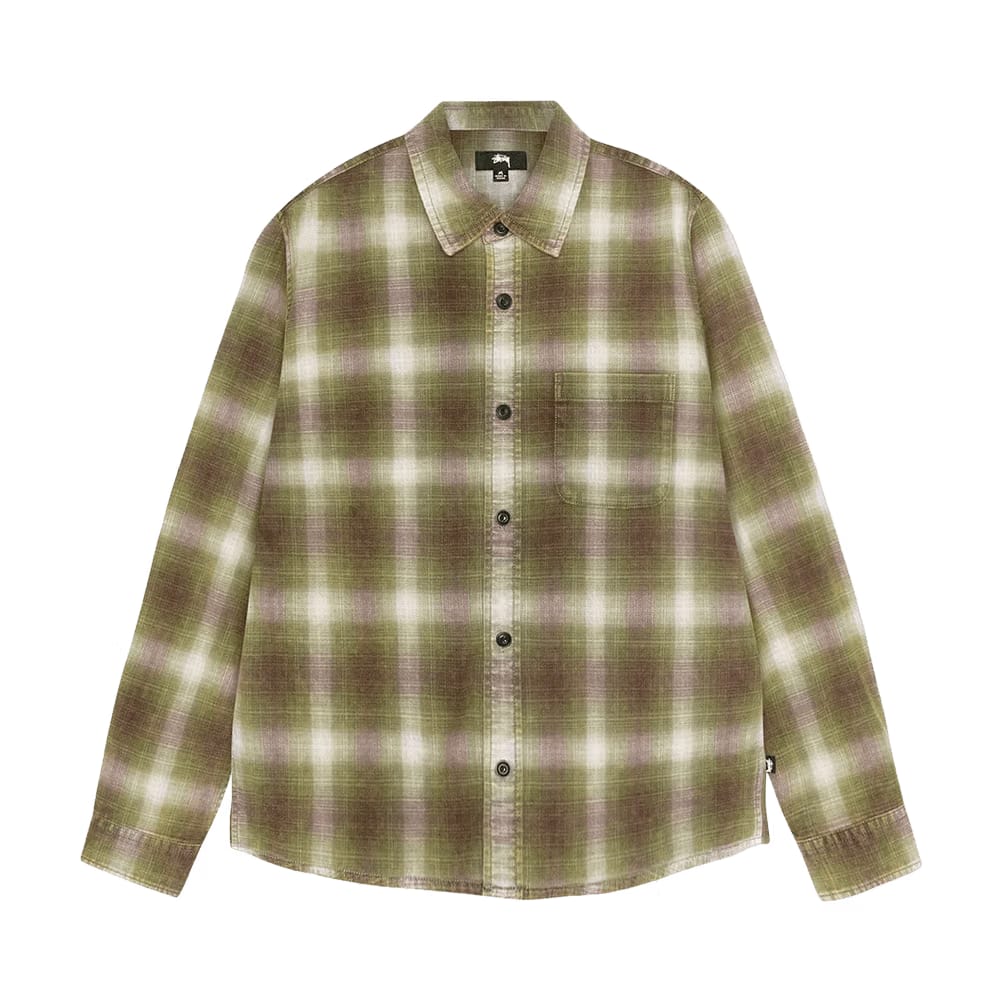 Stussy Rocco Flannel Plaid Shirt Green