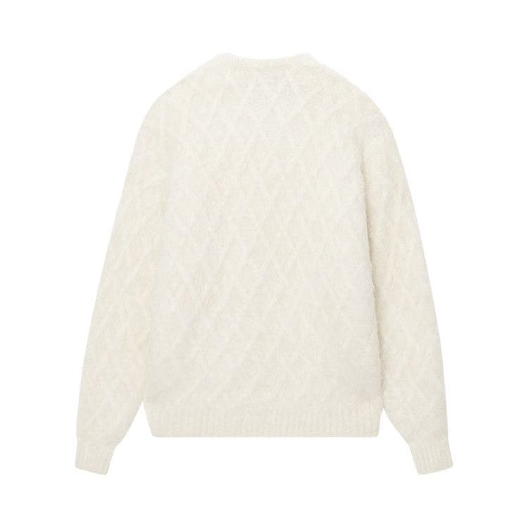Stussy Fuzzy Lattice Crew Sweater Ivory