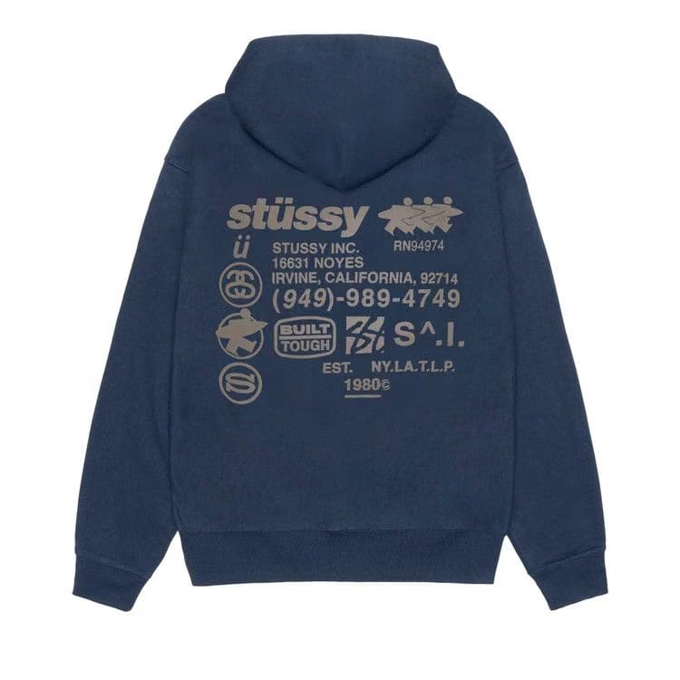 Stussy DNA Zip Hoodie Navy