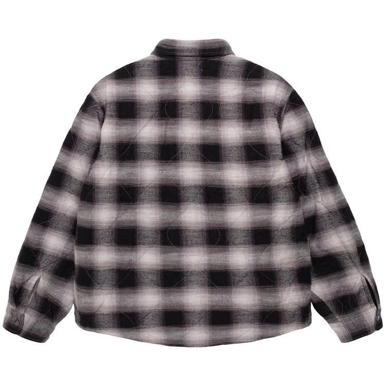Stussy Quilted Plaid Shirt Jacket Grey