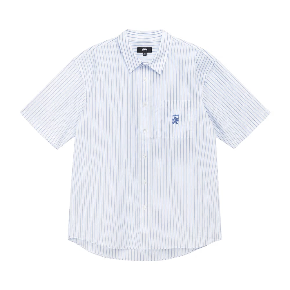 Stussy Boxy Striped Shirt Blue