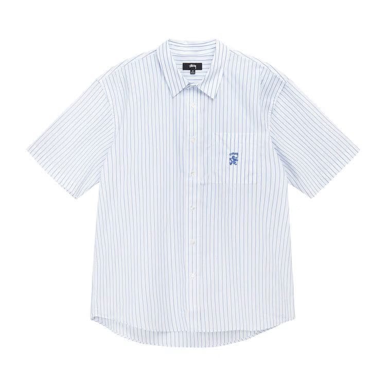Stussy Boxy Striped Shirt Blue