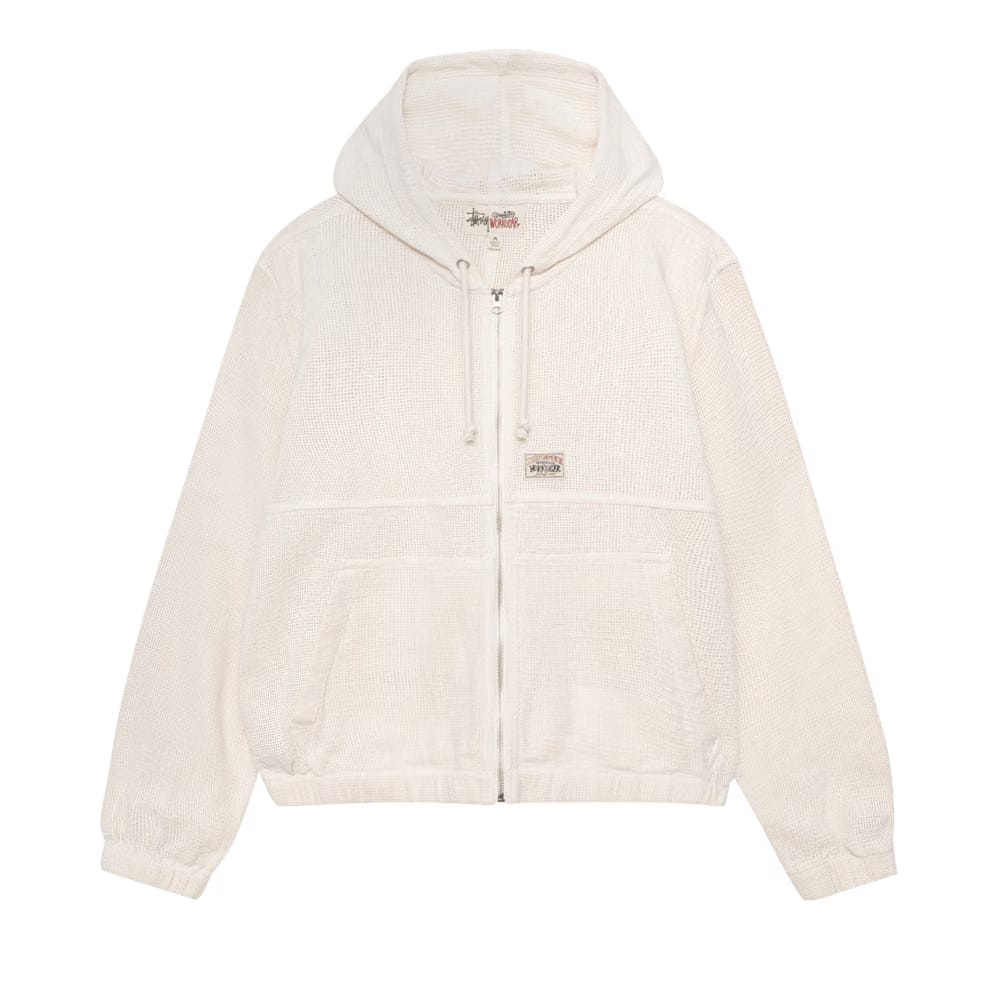 Stussy Mesh Zip Hoodie Bone