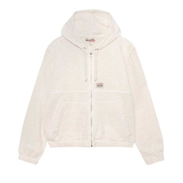 Stussy Mesh Zip Hoodie Bone