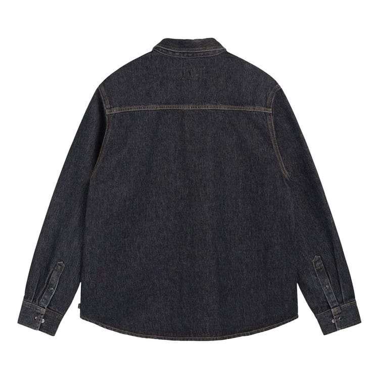 Stussy Boxy Western Denim Shirt Washed Black