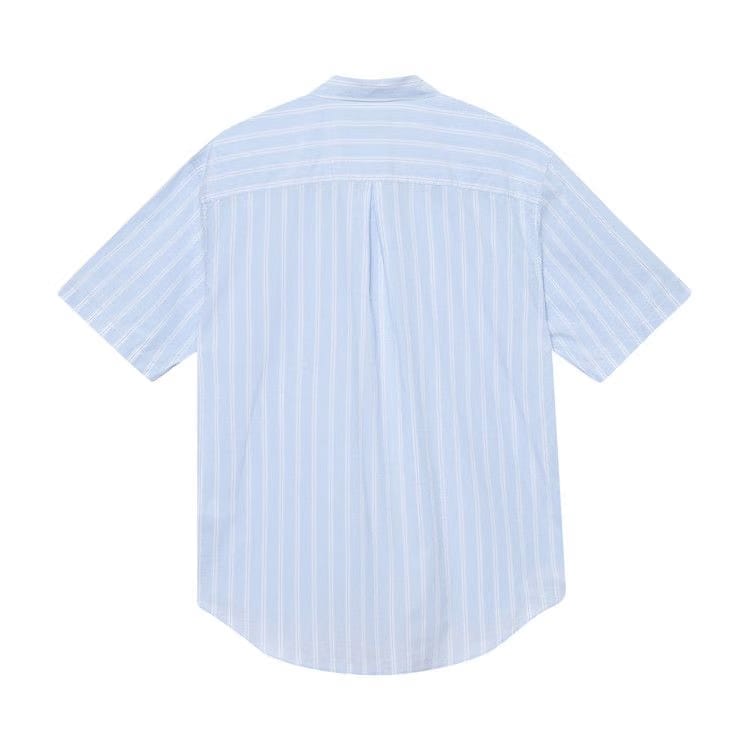 Stussy Boxy Striped Shorts-Sleeve Shirt Light Blue Stripes
