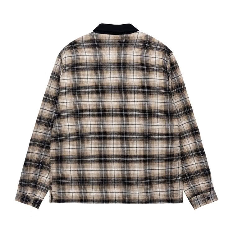 Stussy Frank Plaid Zip Shirt Taupe