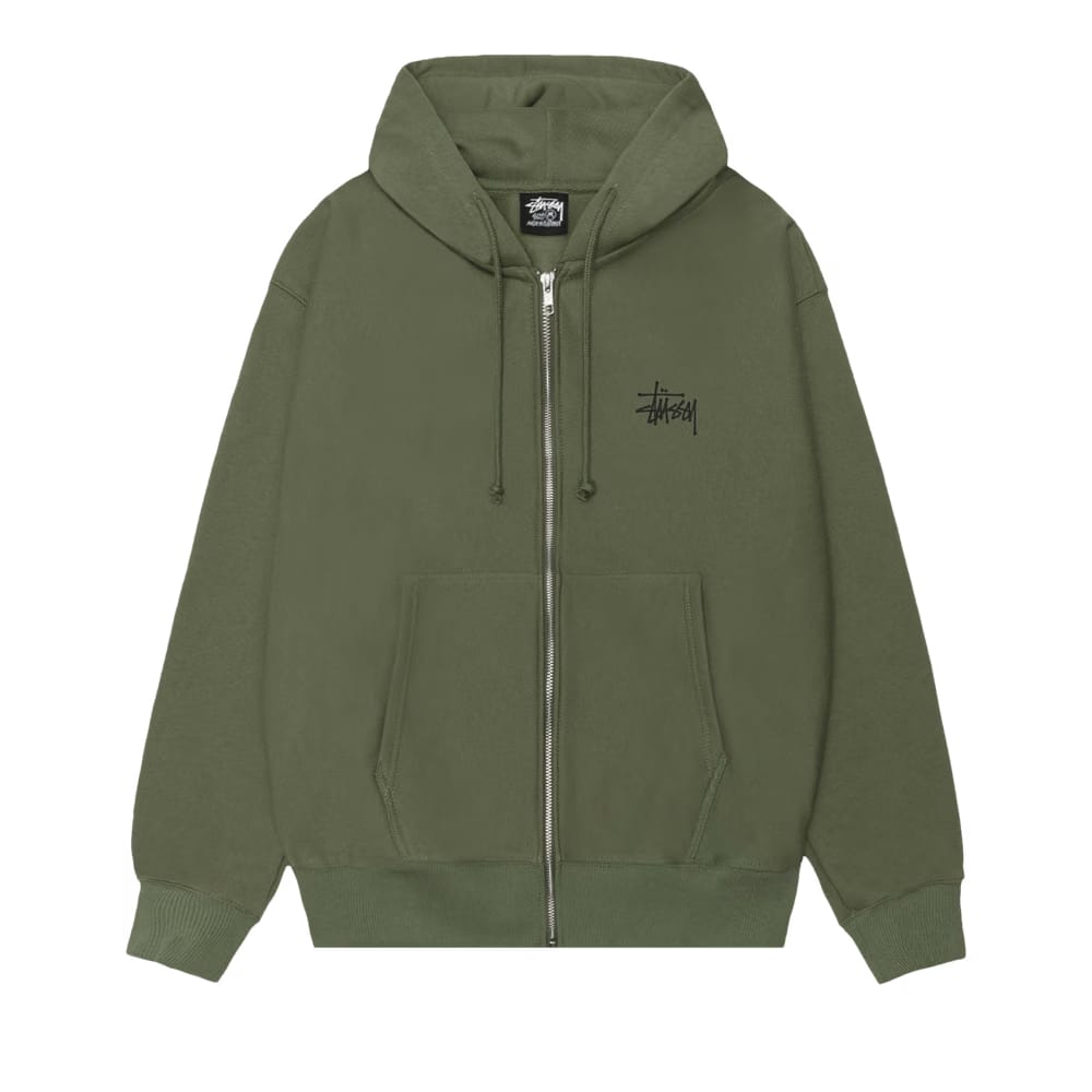 Stussy Basic Zip Hoodie Olive