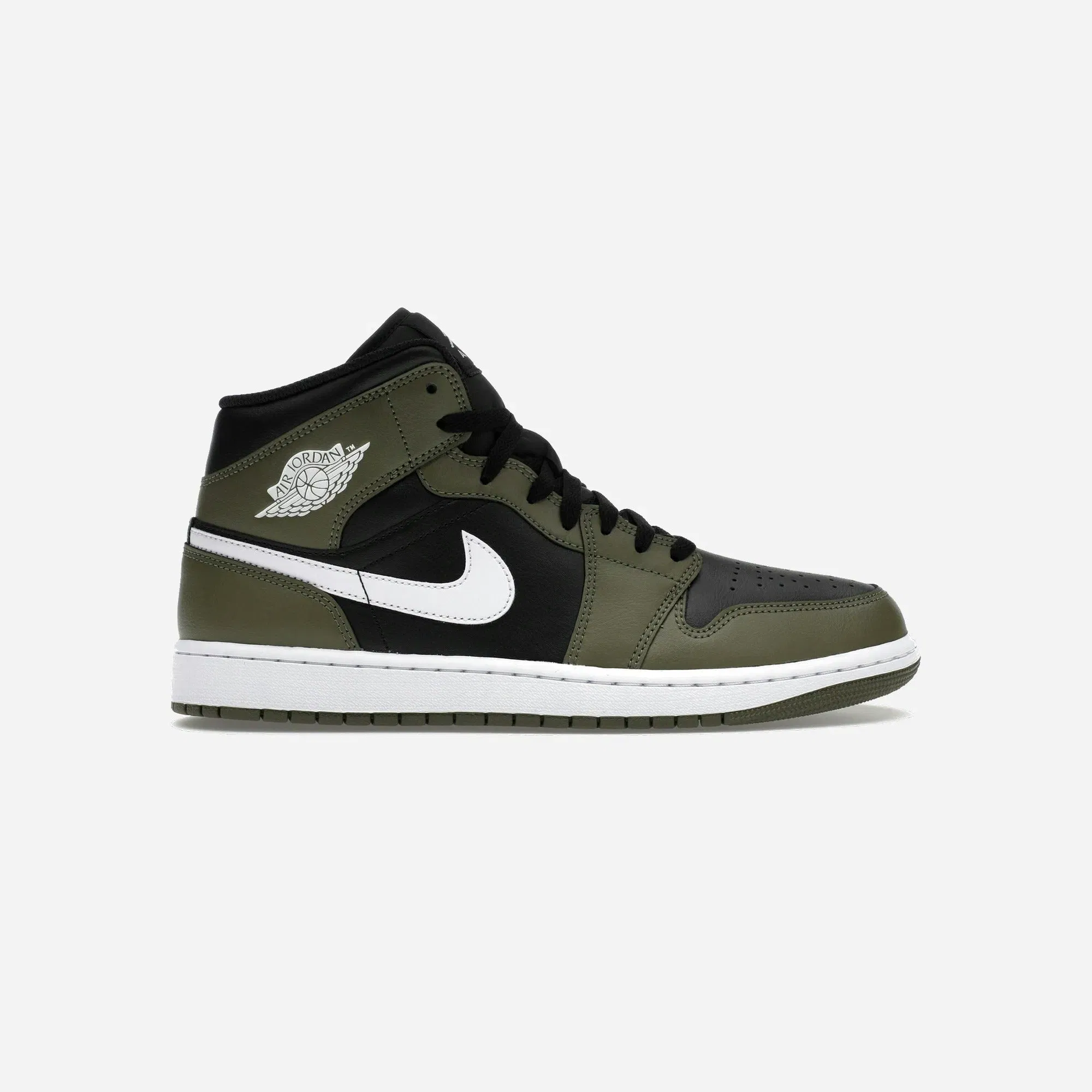 Jordan 1 Mid Black White Olive