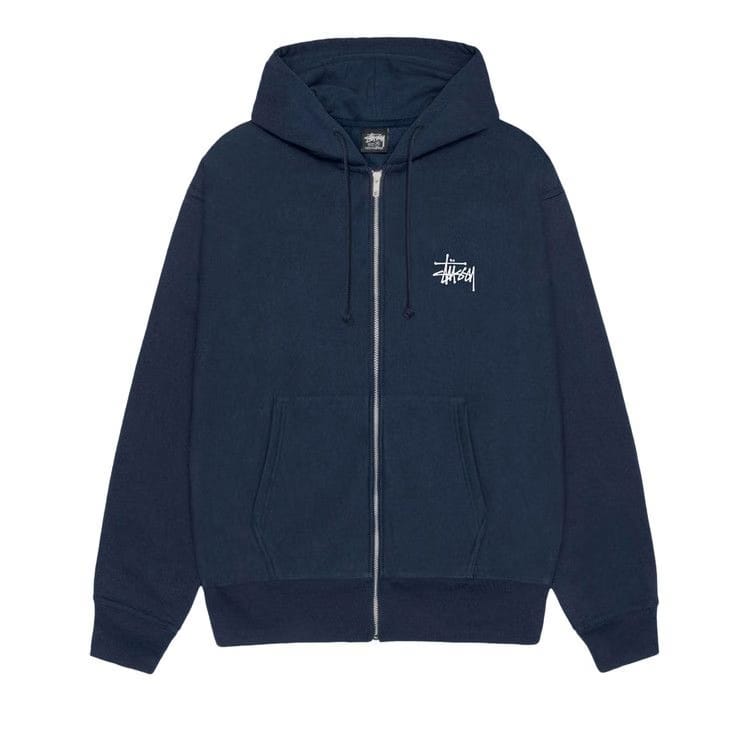 Stussy Basic Zip Hoodie Navy