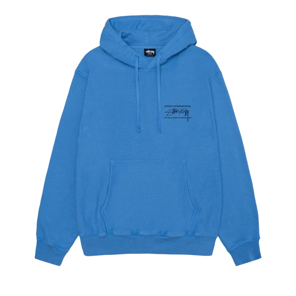 Stussy Smooth International Hoodie Pigment Dyed Blue