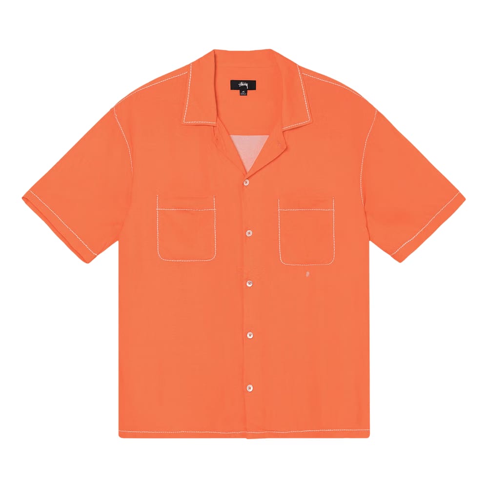 Stussy Contrast Pick Stitched Shirt Peach