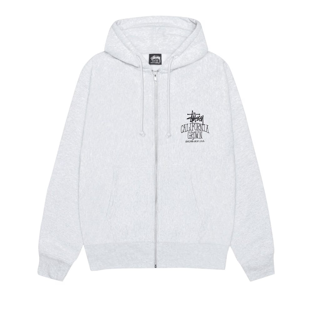 Stussy Cali Grown Zip Hoodie Ash Heather
