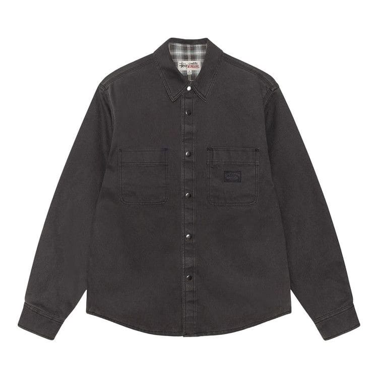 Stussy Heavy Washed Canvas Shirt Black